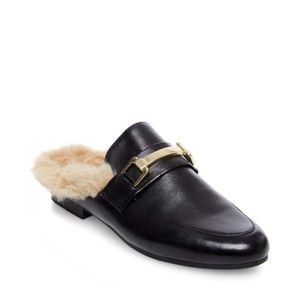 Steve Madden Khloe Black Leather Slides - NEW 7.5